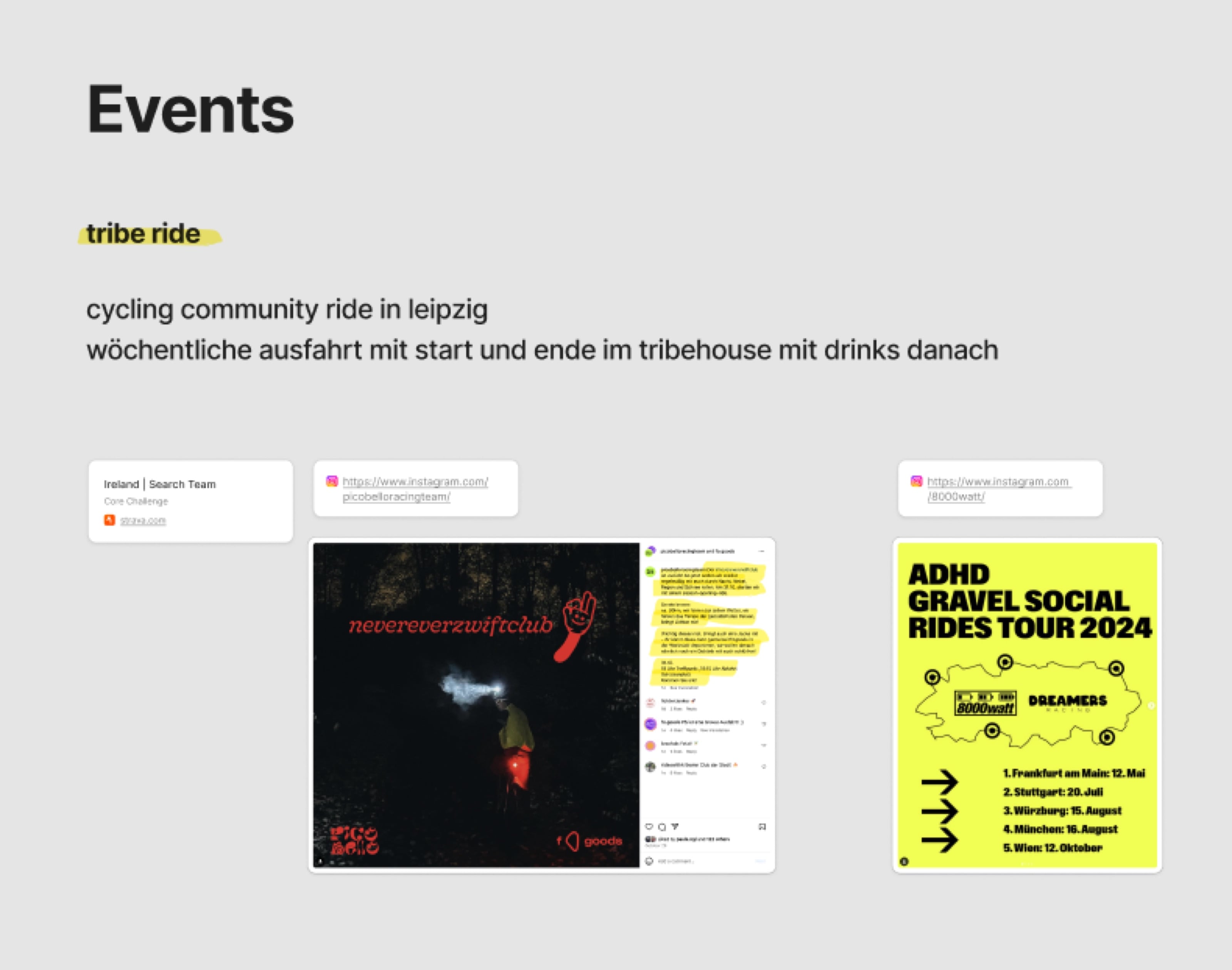 Events: erste Ideen